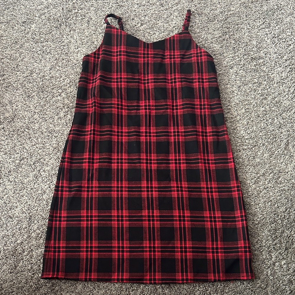 Red and Black Plaid Dress